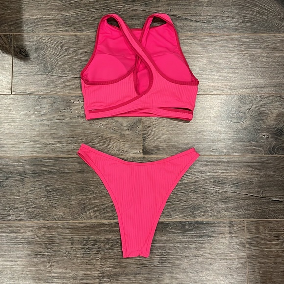 Gilly Hicks | Ribbed Bikini Set (Dark Pink) - Picture 7 of 7